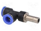 Plug-in distributor; T-tap splitter; -0.95÷15bar; BLUELINE; 12mm PNEUMAT