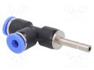 Plug-in distributor; T-tap splitter; -0.95÷15bar; BLUELINE; 4mm PNEUMAT