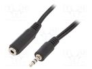 Cable; Jack 3.5mm 3pin socket,Jack 3.5mm 3pin plug; 1.5m; black GEMBIRD