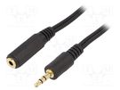 Cable; Jack 3.5mm 3pin socket,Jack 3.5mm 3pin plug; 3m; black GEMBIRD