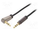 Cable; Jack 3.5mm 3pin plug,Jack 3.5mm 3pin angled plug; 1.8m GEMBIRD