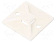 Holder; screw; polyamide; white; cable ties HELLERMANNTYTON