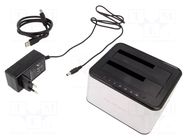 Docking station; PnP; USB 3.0; DC socket,HDD/SSD,USB B socket QOLTEC