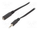 Cable; Jack 3.5mm 3pin socket,Jack 3.5mm 3pin plug; 2m; black GEMBIRD