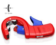 KNIPEX 90 23 02 BK DPT50 Pipe cutter for thick-walled plastic pipes, also foam-core Cutting and chamfering in one step with plastic coating 202 mm