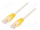 Patch cord; U/UTP; 5; solid; CCA; PE; white-yellow; 10m; 26AWG QOLTEC