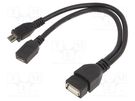 Cable; USB 2.0; 0.15m; black; PVC; Cablexpert GEMBIRD