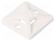Holder; screw; white; cable ties HELLERMANNTYTON