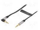 Cable; Jack 3.5mm plug,Jack 3.5mm angled plug; 5m; black VENTION