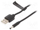 Cable; USB A plug,DC 3,5/1,35 plug; black; 0.5m; Core: Cu VENTION
