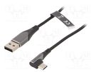 Cable; USB 2.0; USB A plug,USB C angled plug; nickel plated VENTION