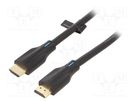 Cable; HDMI 2.1; HDMI plug,both sides; PVC; 1m; black; 28AWG VENTION