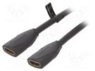 Cable; HDMI 2.0; HDMI socket,both sides; PVC; 0.5m; black; 30AWG VENTION