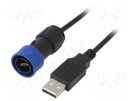 Adapter cable; USB A plug,USB B micro plug; 2m; USB Buccaneer BULGIN