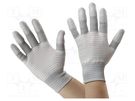 Protective gloves; ESD; L; polyamide,polyurethane,carbon fiber ANTISTAT