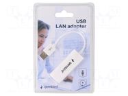 USB to Ethernet adapter; USB 2.0; 10/100Mbps,Fast Ethernet; PnP GEMBIRD