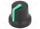 Knob; with pointer; rubber,plastic; Øshaft: 6mm; Ø16.8x14.5mm CLIFF