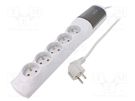 Plug socket strip: protective; Sockets: 5; 230VAC; 10A; grey HSK DATA
