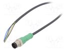 Connection lead; M12; PIN: 5; straight; 10m; plug; 60VAC; 4A; PUR PHOENIX CONTACT