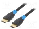 Cable; HDMI 2.0; HDMI plug,both sides; PVC; 3m; black; 28AWG,30AWG VENTION