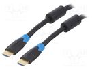Cable; HDMI 2.0; HDMI plug,both sides; PVC; 15m; black; 26AWG VENTION