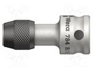 Adapter; Overall len: 43mm; Mounting: 1/4" (C6,3mm),3/8" square WERA