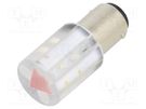 LED lamp; red; BA15D,T20; 230VDC; 230VAC; -20÷60°C; Mat: plastic CML INNOVATIVE TECHNOLOGIES