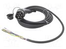 Cable: eMobility; 1x0.5mm2,5x2.5mm2; 480V; 11kW; IP44; 7.5m; 20A HARTING
