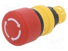 Switch: emergency stop; 16mm; Stabl.pos: 2; red; none; Pos: 2; 61 EAO