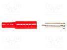 Socket; 4mm banana; 15A; red; nickel plated; soldered,on cable MUELLER ELECTRIC