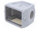 Enclosure: for HDC connectors; size 6; Locking: for latch; M20 WIELAND