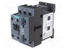 Contactor: 3-pole; NO x3; Auxiliary contacts: NO + NC; 230VAC; 32A SIEMENS