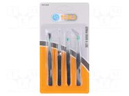 Tweezers-set; for precision works; 4pcs. PG TOOLS