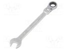 Wrench; combination spanner,with ratchet,with joint; 17mm PG TOOLS