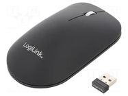 Mouse; black; USB A; wireless,optical; No.of butt: 3; 10m LOGILINK