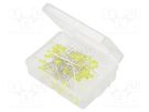 Kit: LED; THT; 3mm; 50pcs; yellow; 3÷15V; plastic box; 8mA; 30° OPTOSUPPLY