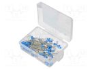 Kit: LED; THT; 3mm; 50pcs; blue; 3÷15V; plastic box; 7.5mA; 40° OPTOSUPPLY