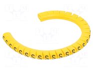 Markers; Marking: S; 2.5÷5mm; PVC; yellow; -30÷60°C; leaded; PA-1 PARTEX