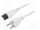 Cable; 3x18AWG; IEC C5 female,NEMA 5-15 (B) plug; PVC; 1.8m; 7A LIAN DUNG