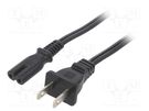 Cable; 2x18AWG; IEC C7 female,NEMA 1-15 (A) plug; PVC; 1.8m; 7A LIAN DUNG