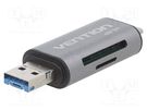 Card reader: memory; USB A plug,USB B micro plug,USB C plug VENTION