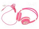Headphones; pink; Jack 3,5mm; headphones; 1.2m; 85dB GEMBIRD