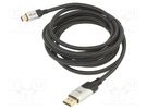 Cable; DisplayPort 1.4,HDCP 2.2; PVC; textile; 3m; black VCOM