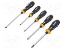 Kit: screwdrivers; Phillips,slot; ERGONIC®; 5pcs. FELO