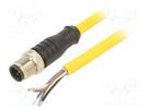 Connection lead; M12; PIN: 5; straight; 5m; plug; 250VAC; 4A; PVC MUELLER ELECTRIC