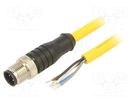 Connection lead; M12; PIN: 5; straight; 10m; plug; 250VAC; 4A; PVC MUELLER ELECTRIC