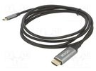Adapter; USB 3.1; HDMI plug,USB C plug; gold-plated; 1.8m; black VCOM