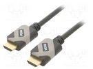 Cable; HDCP 2.2,HDMI 2.1; HDMI plug,both sides; PVC; 2m; black VCOM