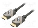Cable; HDCP 2.2,HDMI 2.1; HDMI plug,both sides; PVC; 3m; black VCOM