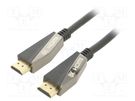 Cable; HDCP 2.2,HDMI 2.1; HDMI plug,both sides; PVC; 2m; black VCOM